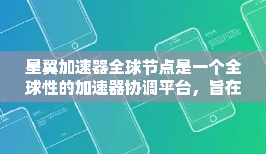 星翼加速器全球节点是一个全球性的加速器协调平台，旨在整合和管理所有星翼加速器，实现对加速器之间的数据同步、资源分配和协调。以下是对其的详细解释