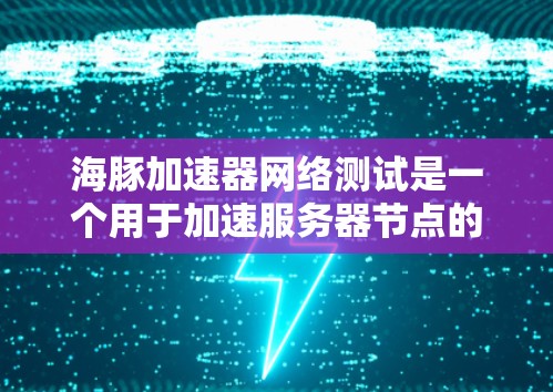 海豚加速器网络测试是一个用于加速服务器节点的技术工具，旨在提升服务器性能。以下是对该工具的详细分析